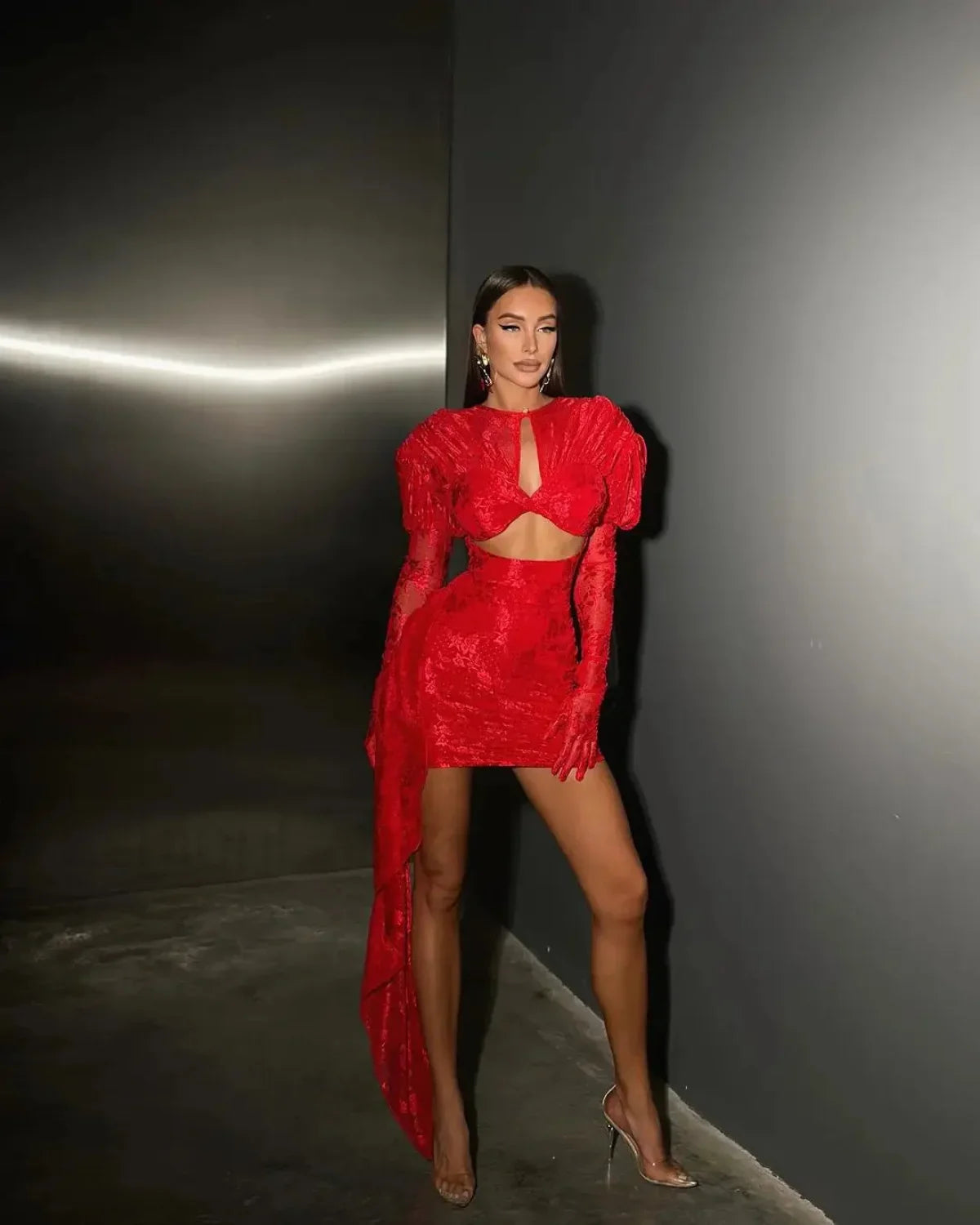 Lace Bodycon Mini Christmas Party Dress