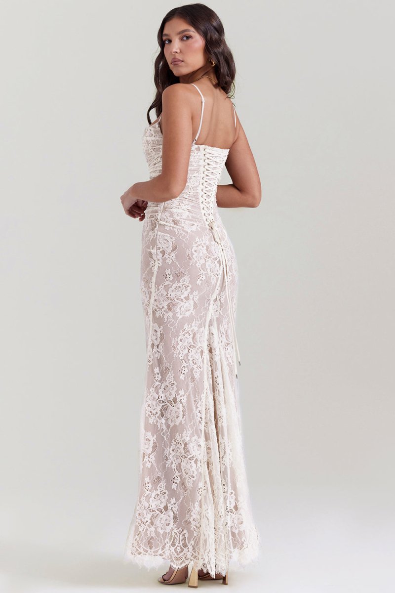 Autumn Elevated Lace Bodycon Long Dress for Women Premium Wardrobe Essential