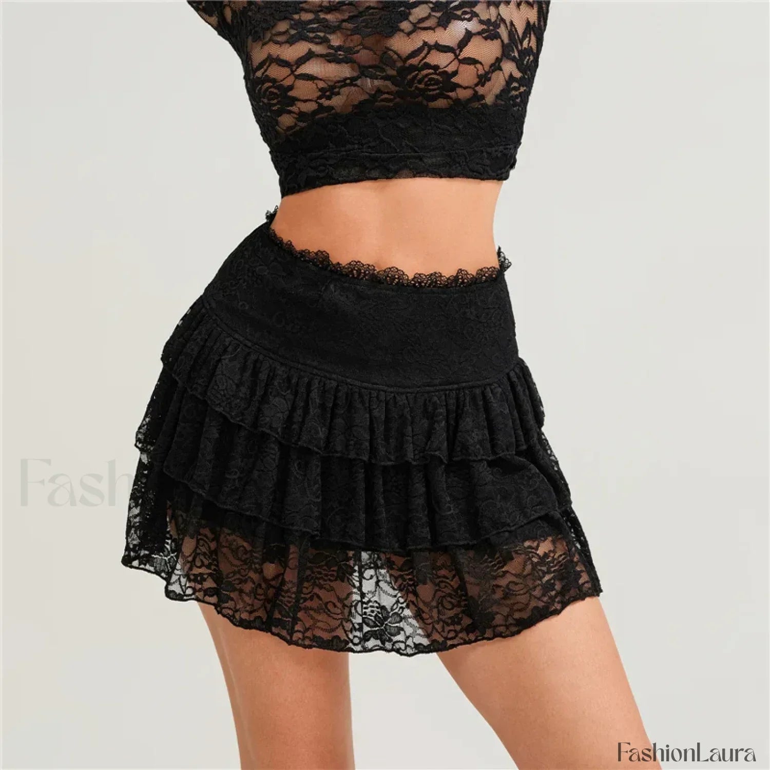 Lace Fairycore Korean Mini Skirt