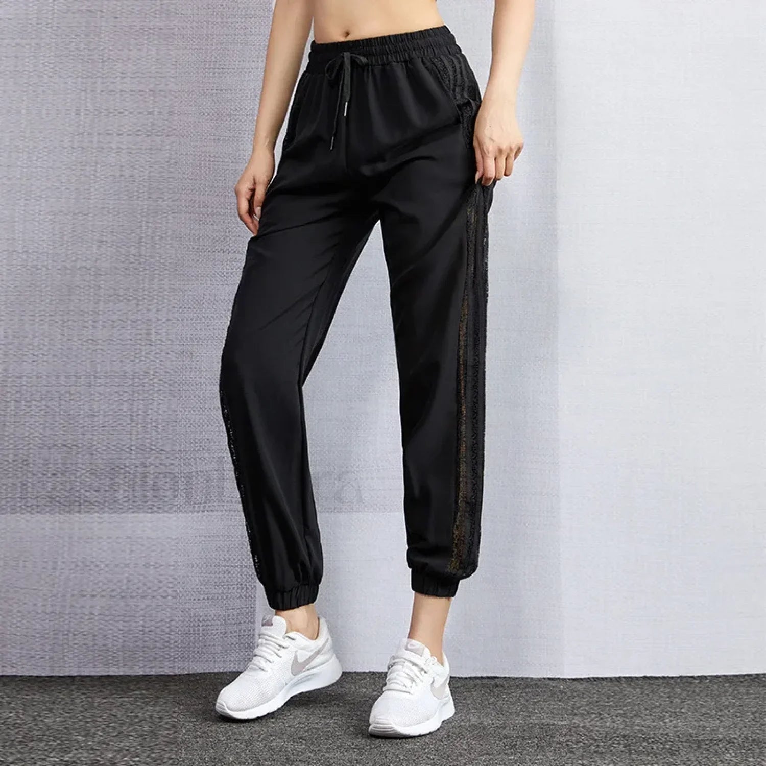 Lace Hollow Athletic Jogging Sweatpants