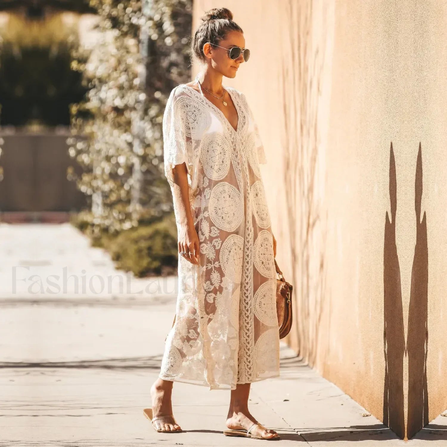 Lace Kaftan Pareo Beach Cover Up