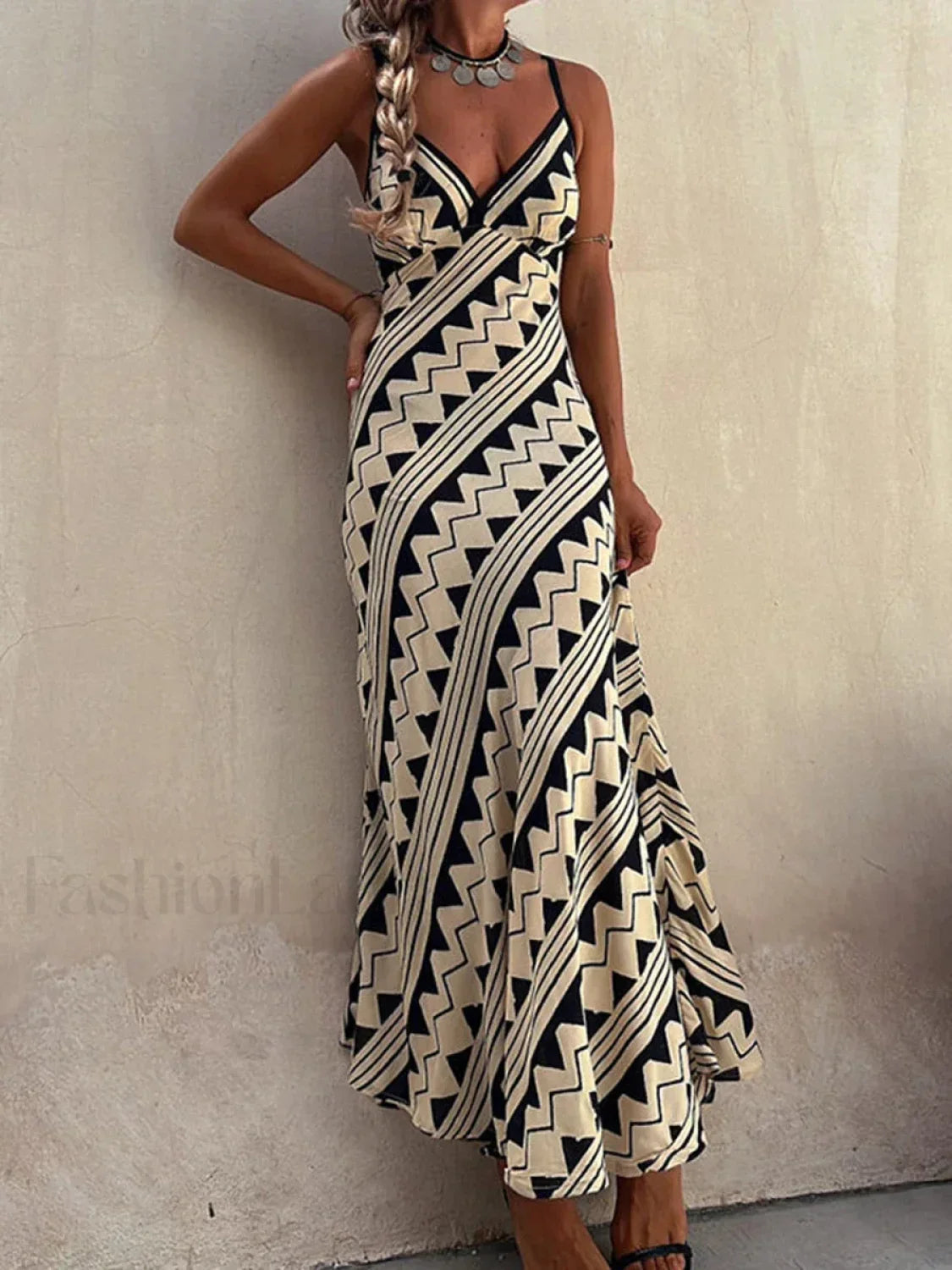 Lace Patchwork Deep-V Boho Dress