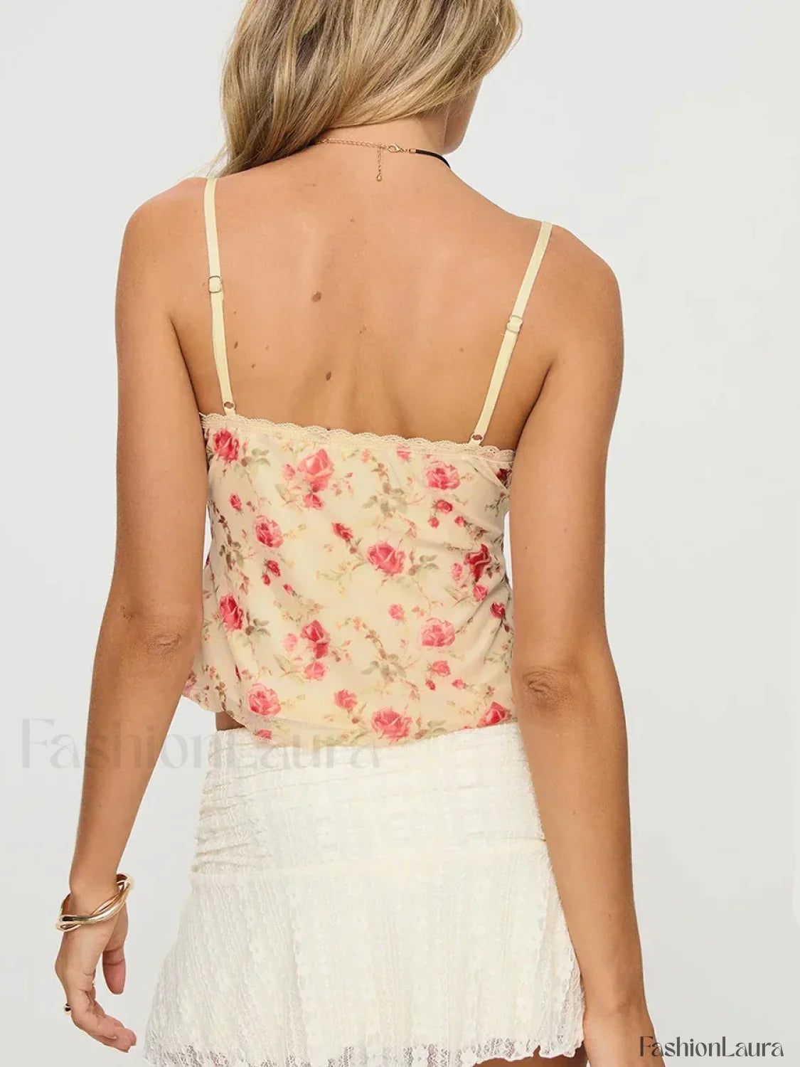 Lace Patchwork Mesh Crop Top