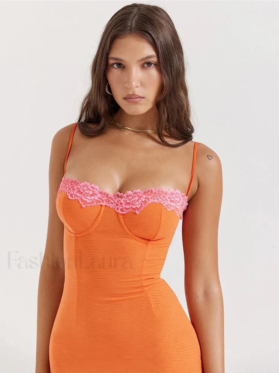 Lace Patchwork Strapless Maxi Dress