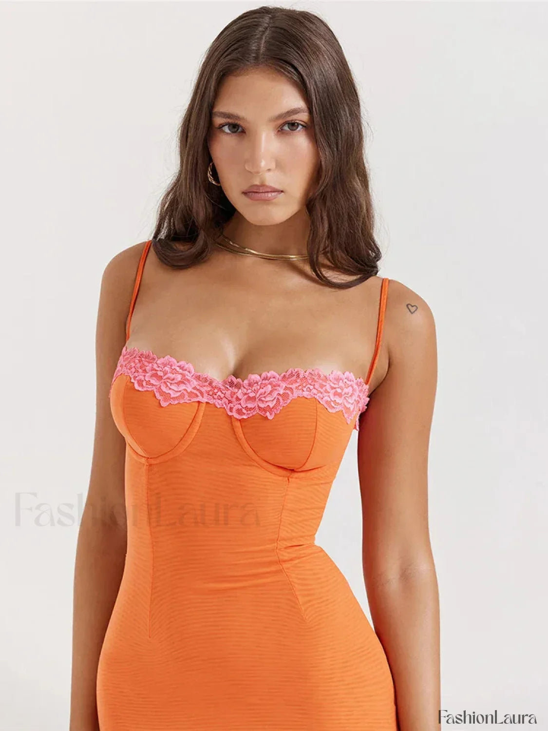 Lace Patchwork Strapless Maxi Dress