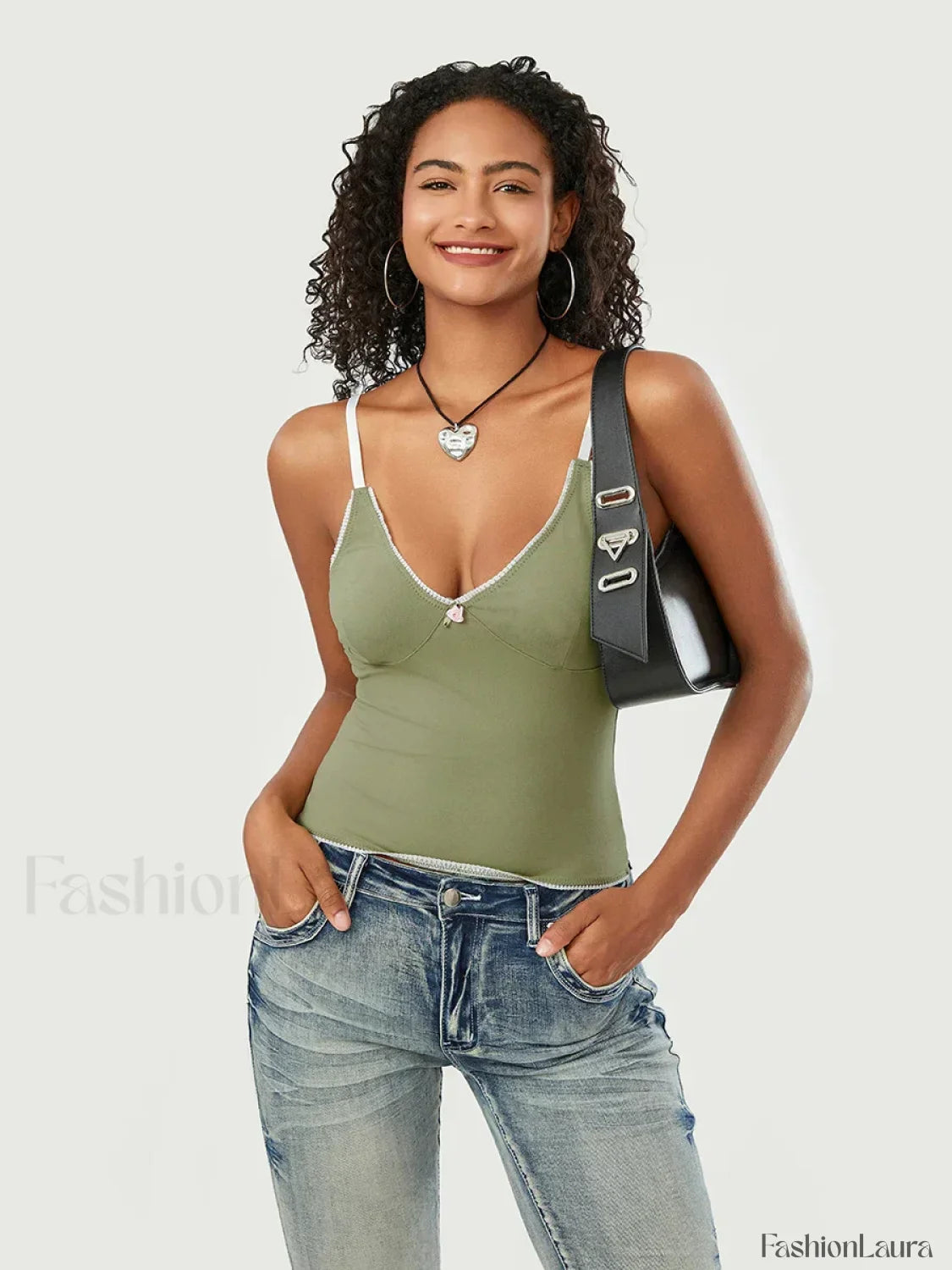 Lace Patchwork V-Neck Crop Top