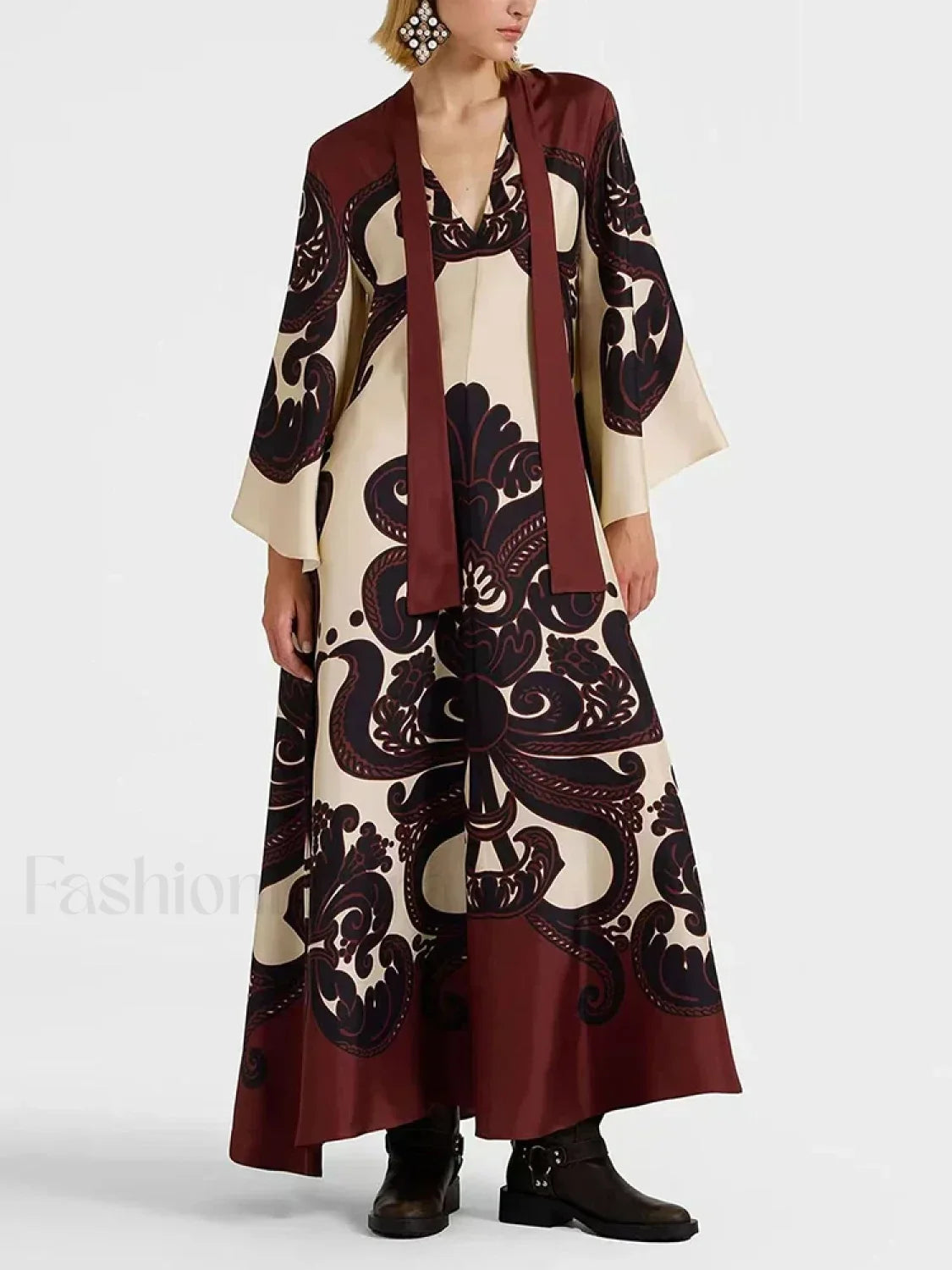 Lace Single-Breasted Boho Dress