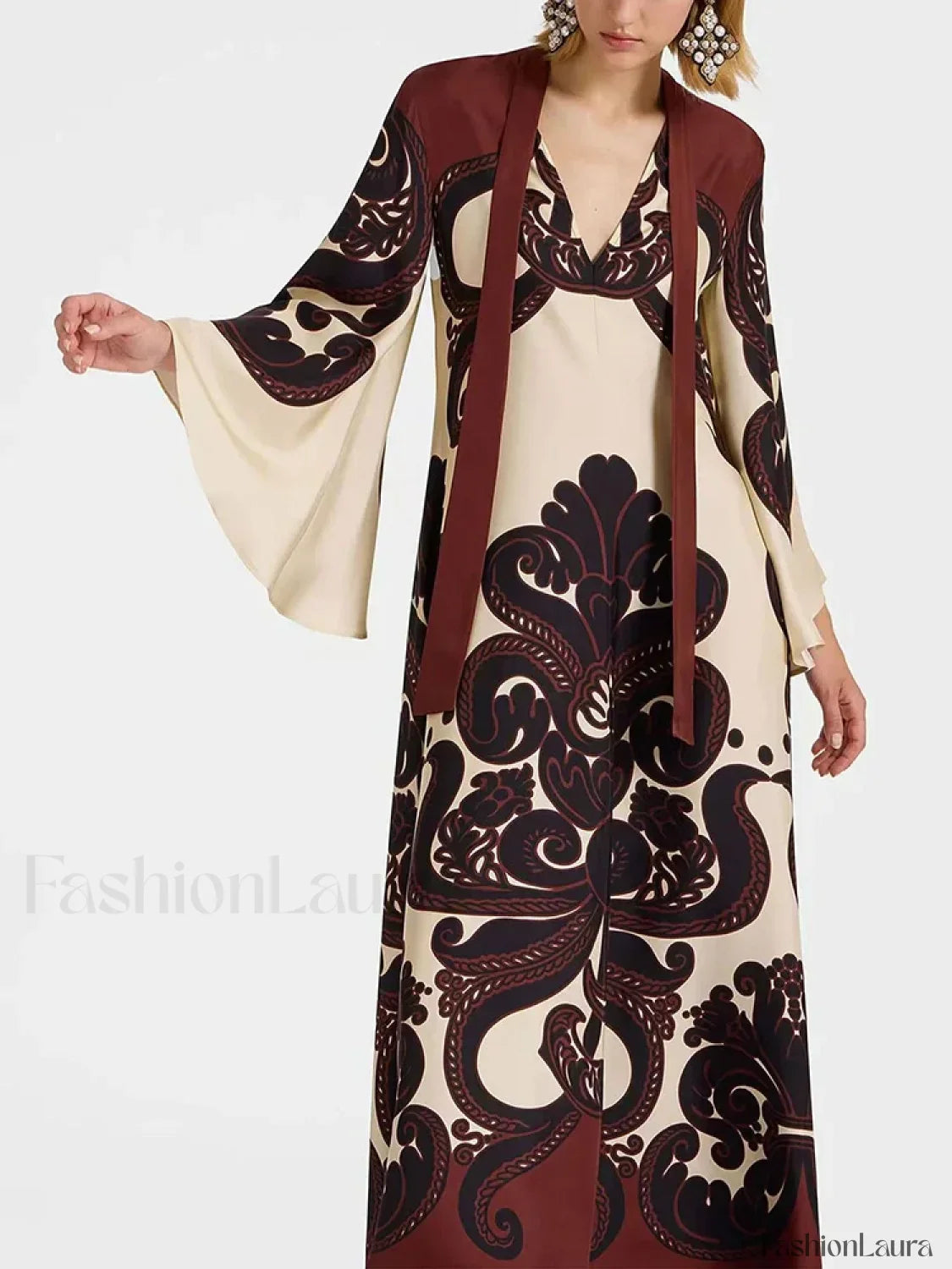 Lace Single-Breasted Boho Dress