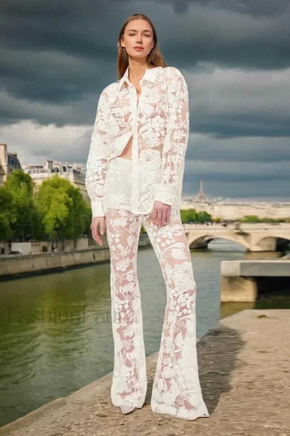 Lace Top Stylish & Pants Set