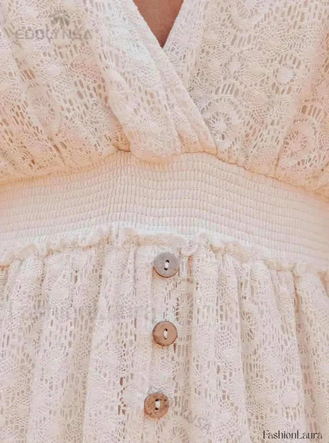 Lace V-Neck Ruffle Mini Boho Dress