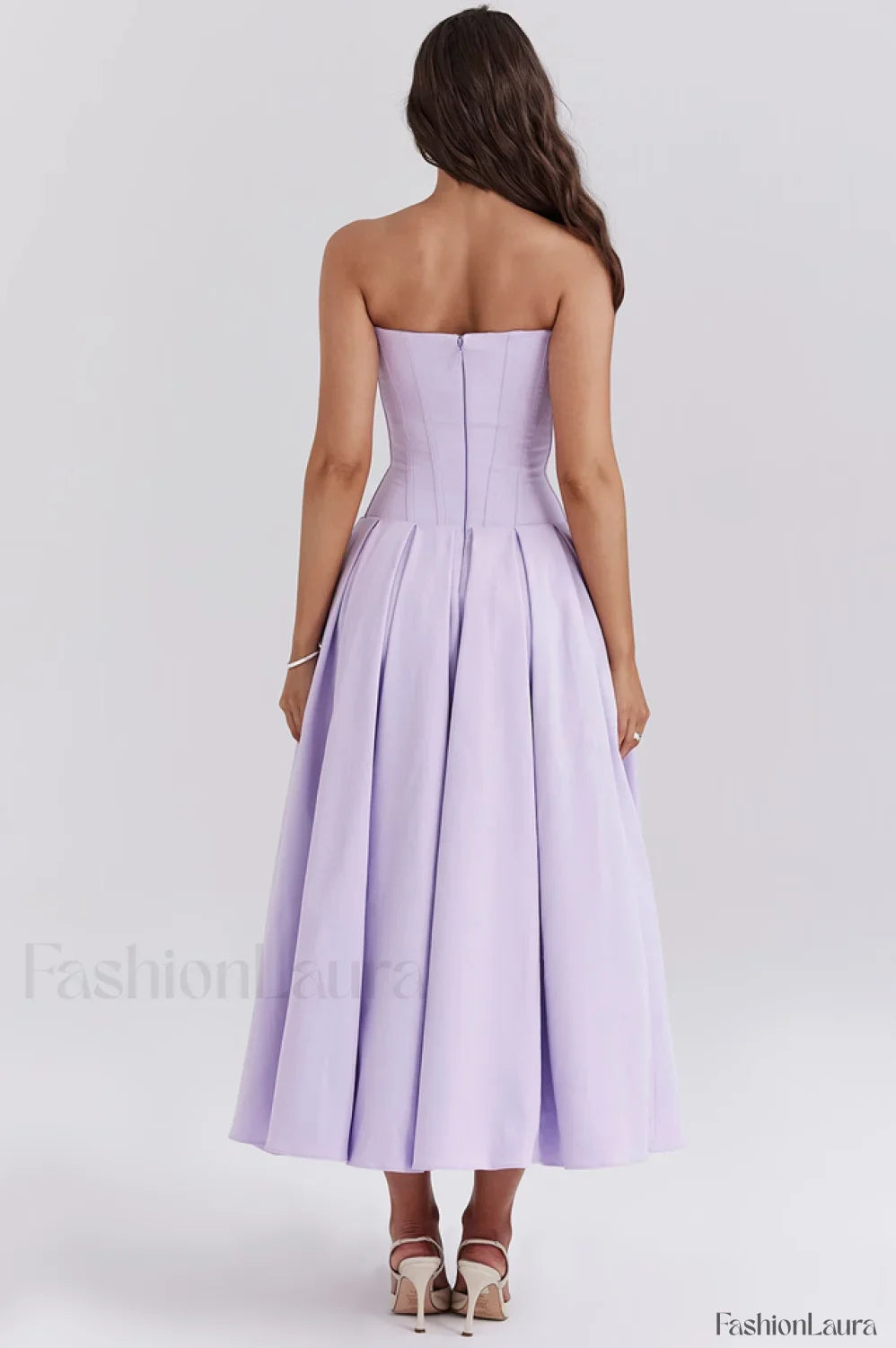 Lady Black Stylish Strapless Midi Dress