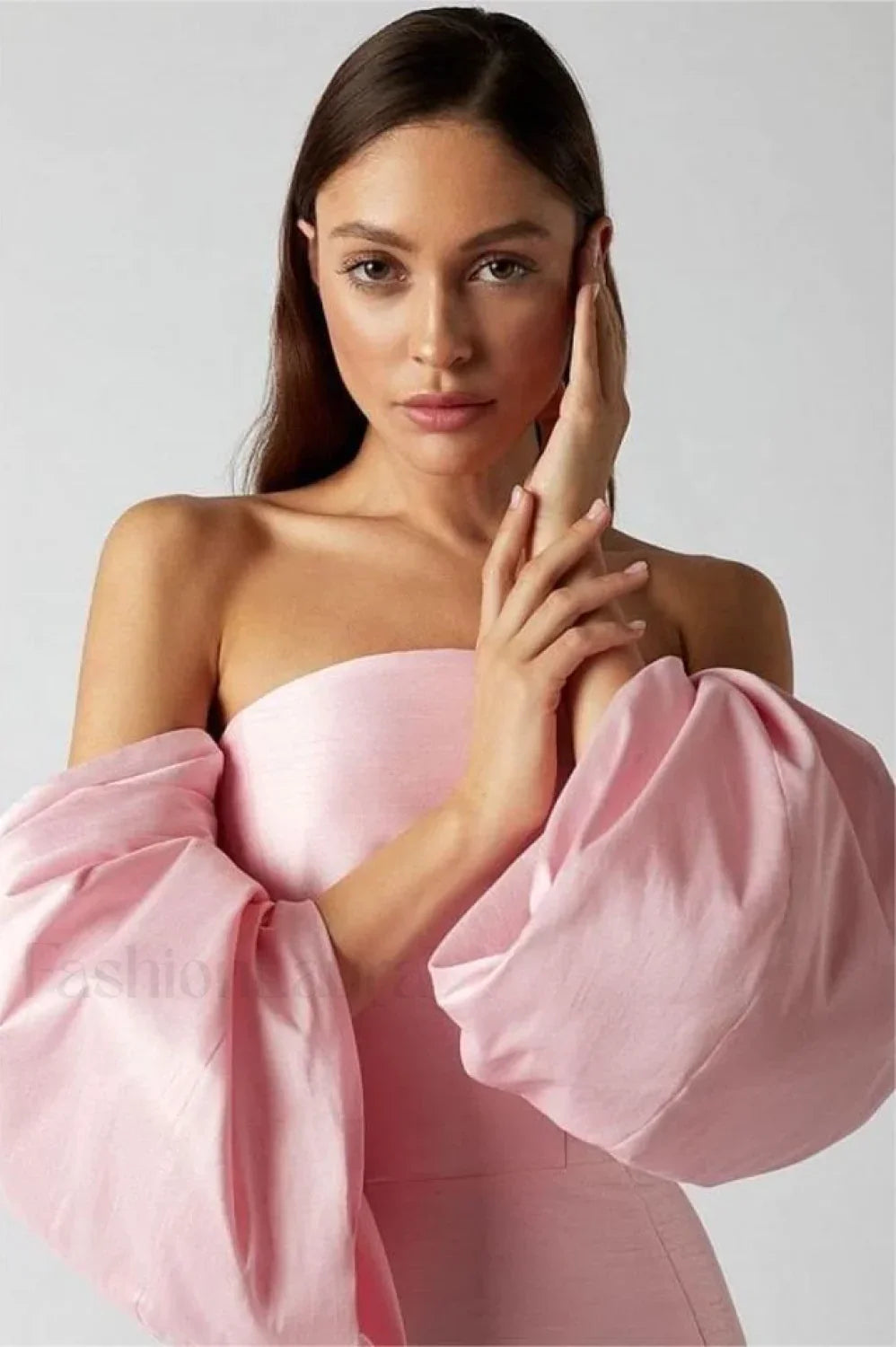 Lantern Sleeves Off Charming Shoulder Mini Dress