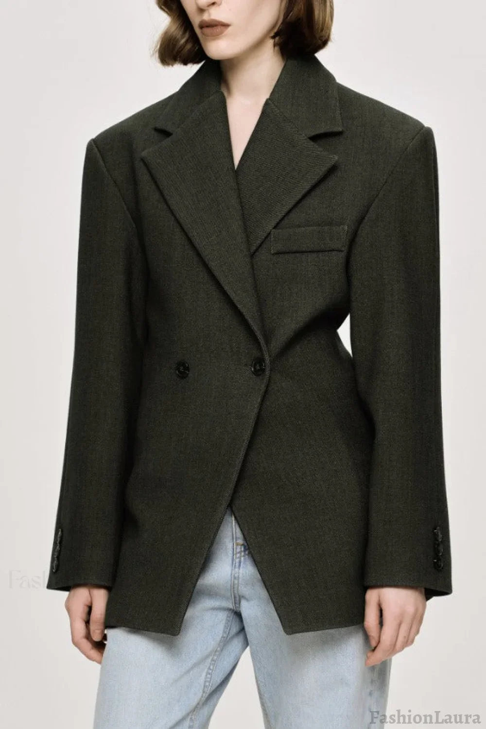 Lapel Relaxed Fit Blazer Black / M