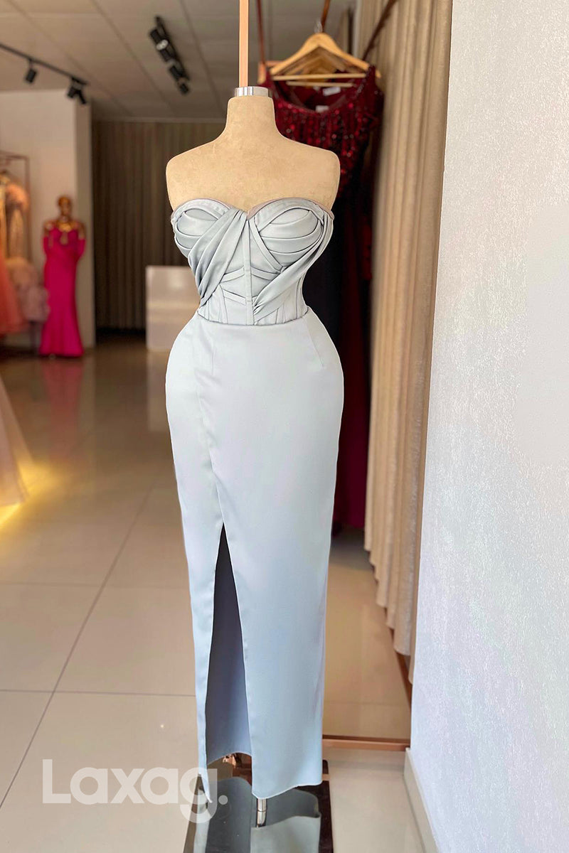 18781 - Sweetheart Ruched Mermaid Long Formal Evening Party Dress with Slit