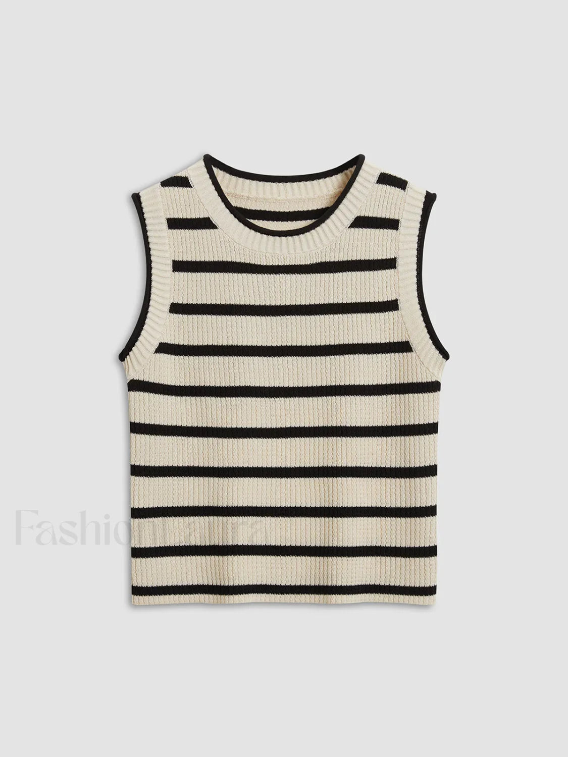 Leisure Stripe Knit Crop Top Apricot / XS Sweater Vests