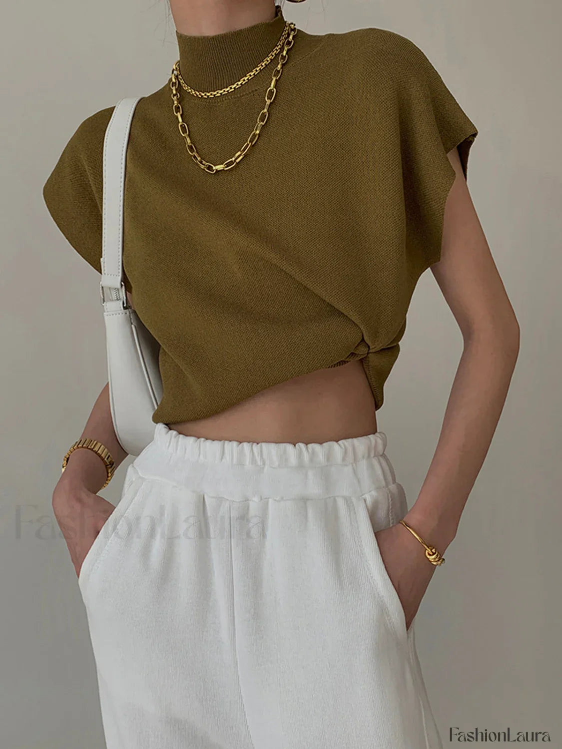 Leisurely Solid Graceful Pullover Sweater Vest