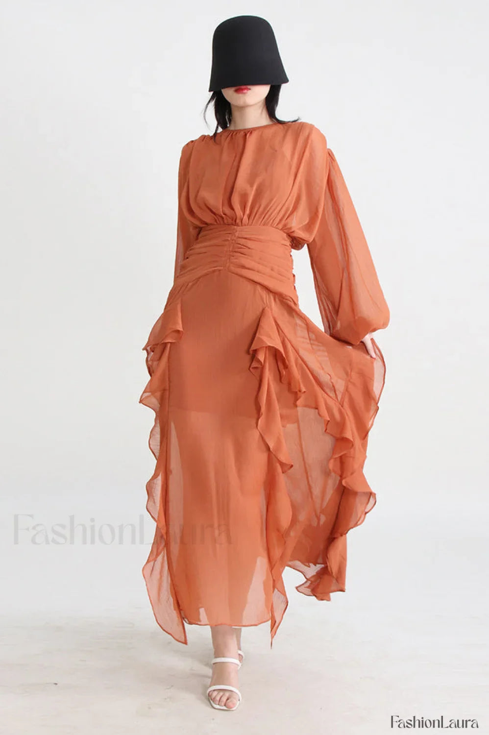 Leonie Ballon Stylish Sleeve Maxi Dress