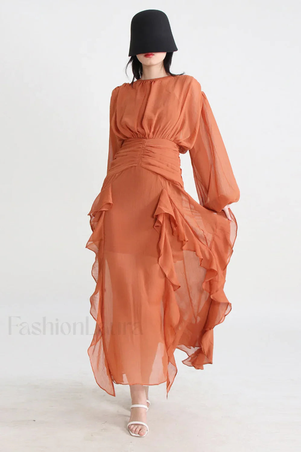Leonie Ballon Stylish Sleeve Maxi Dress