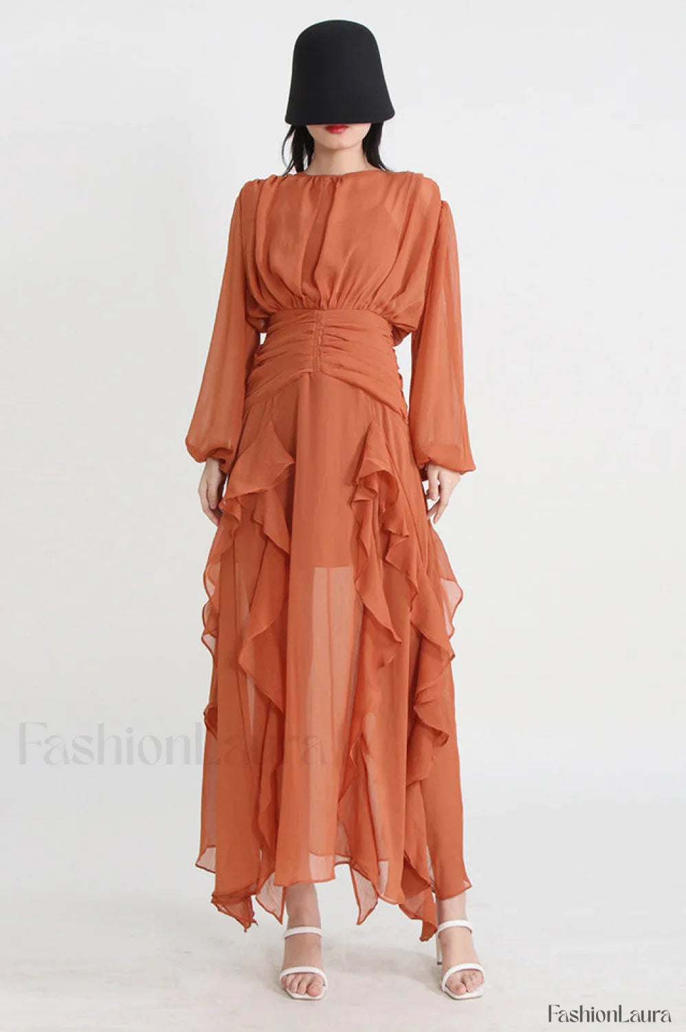 Leonie Ballon Stylish Sleeve Maxi Dress