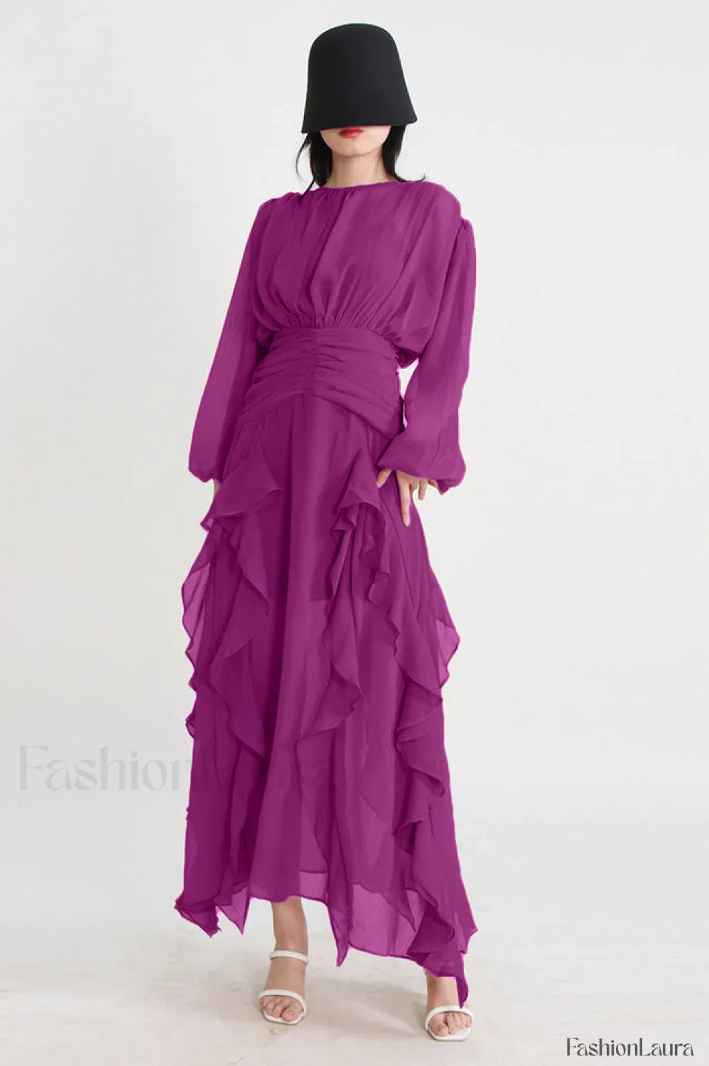 Leonie Ballon Stylish Sleeve Maxi Dress