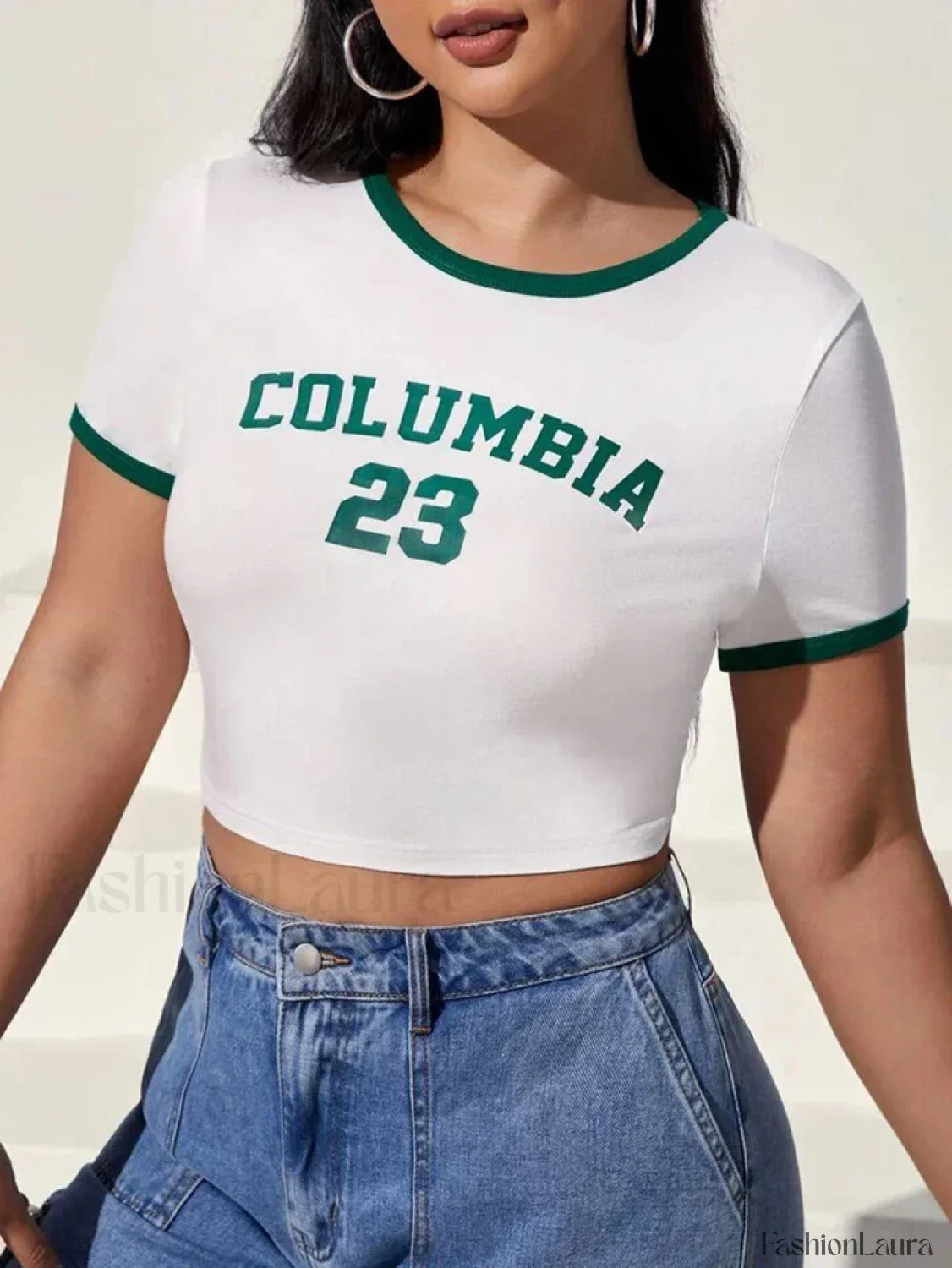 Letters Printed Sexy Sports Crop Top Streetwear T-Shirt