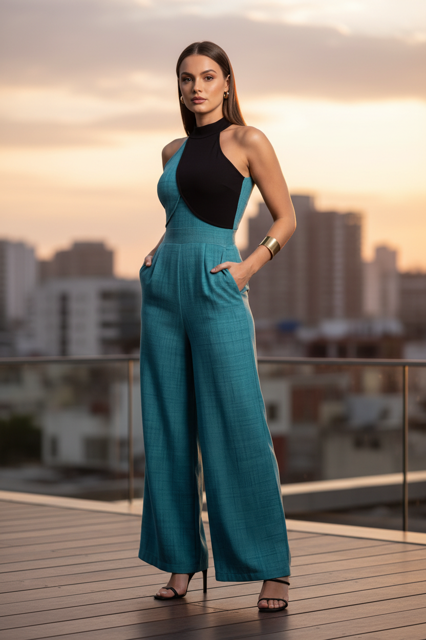 Stylish Colorblock Casual Jumpsuit for Women | Comfortable Fit & Versa
