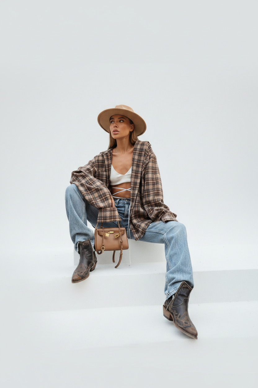 Cozy Oversized Plaid Shirt | Soft Cotton Blend | Relaxed Fit