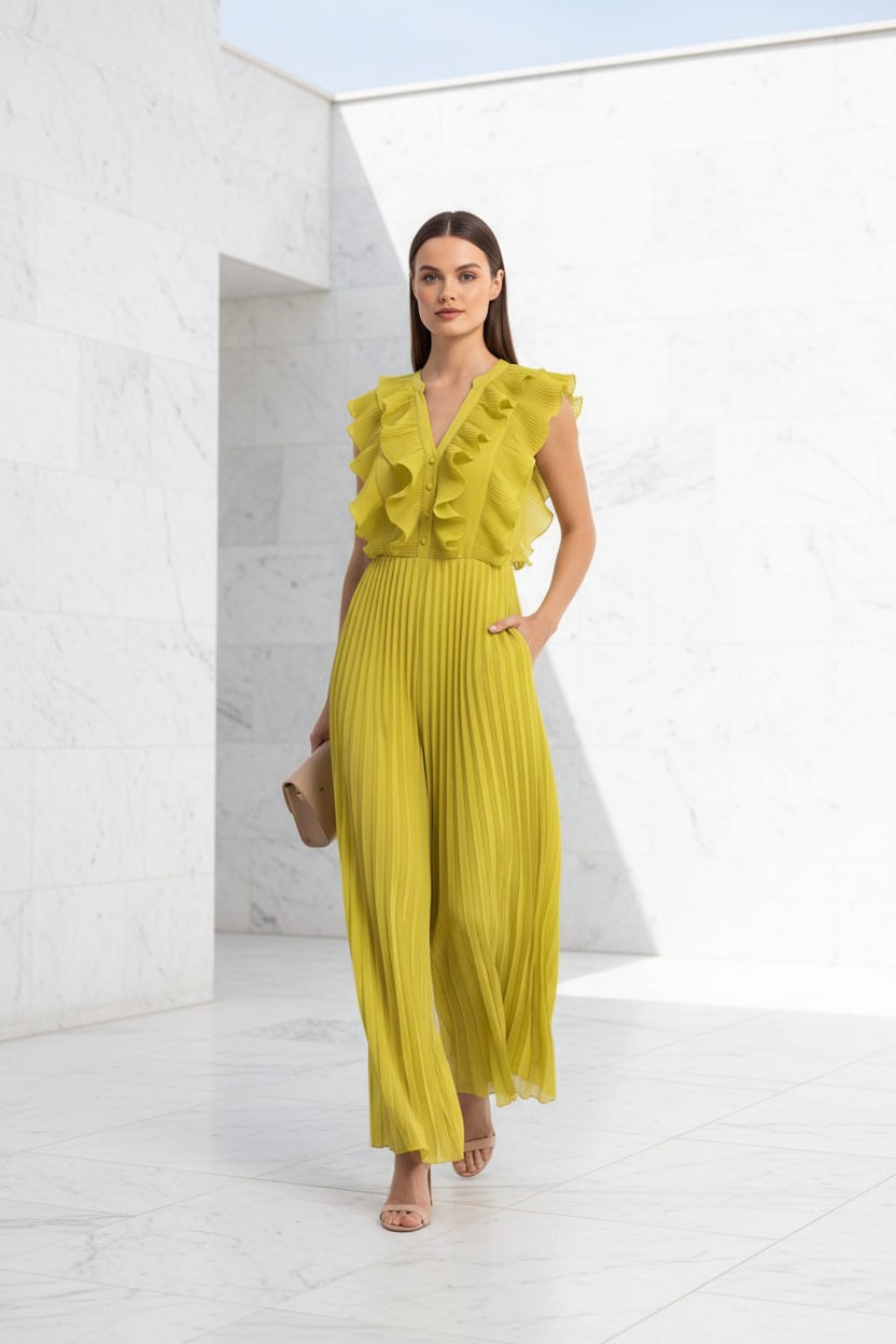 Lightweight Wide-Leg Jumpsuit with Pockets