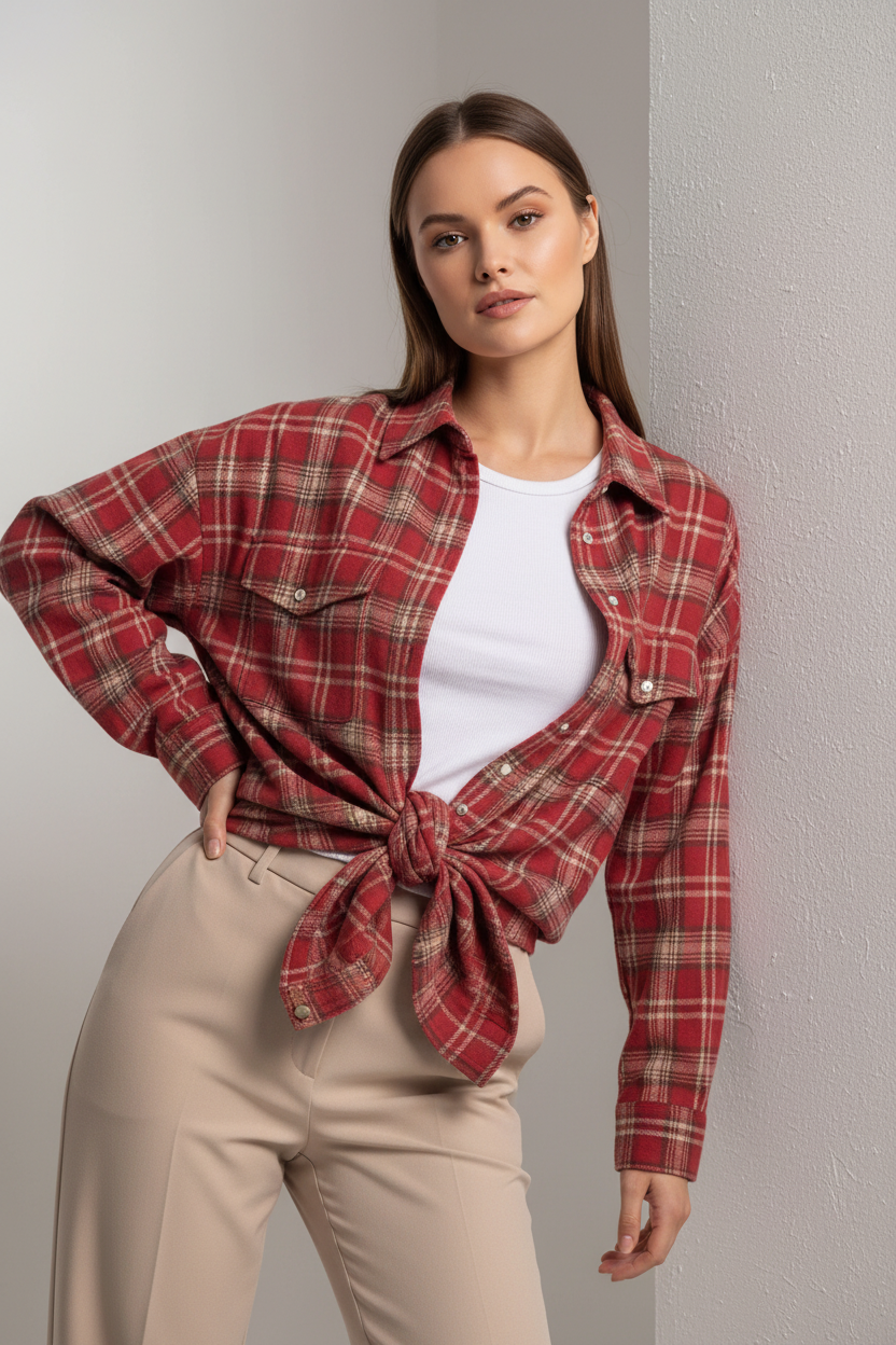 Stylish Relaxed Flannel Overshirt | Soft Fabric & Versatile Design