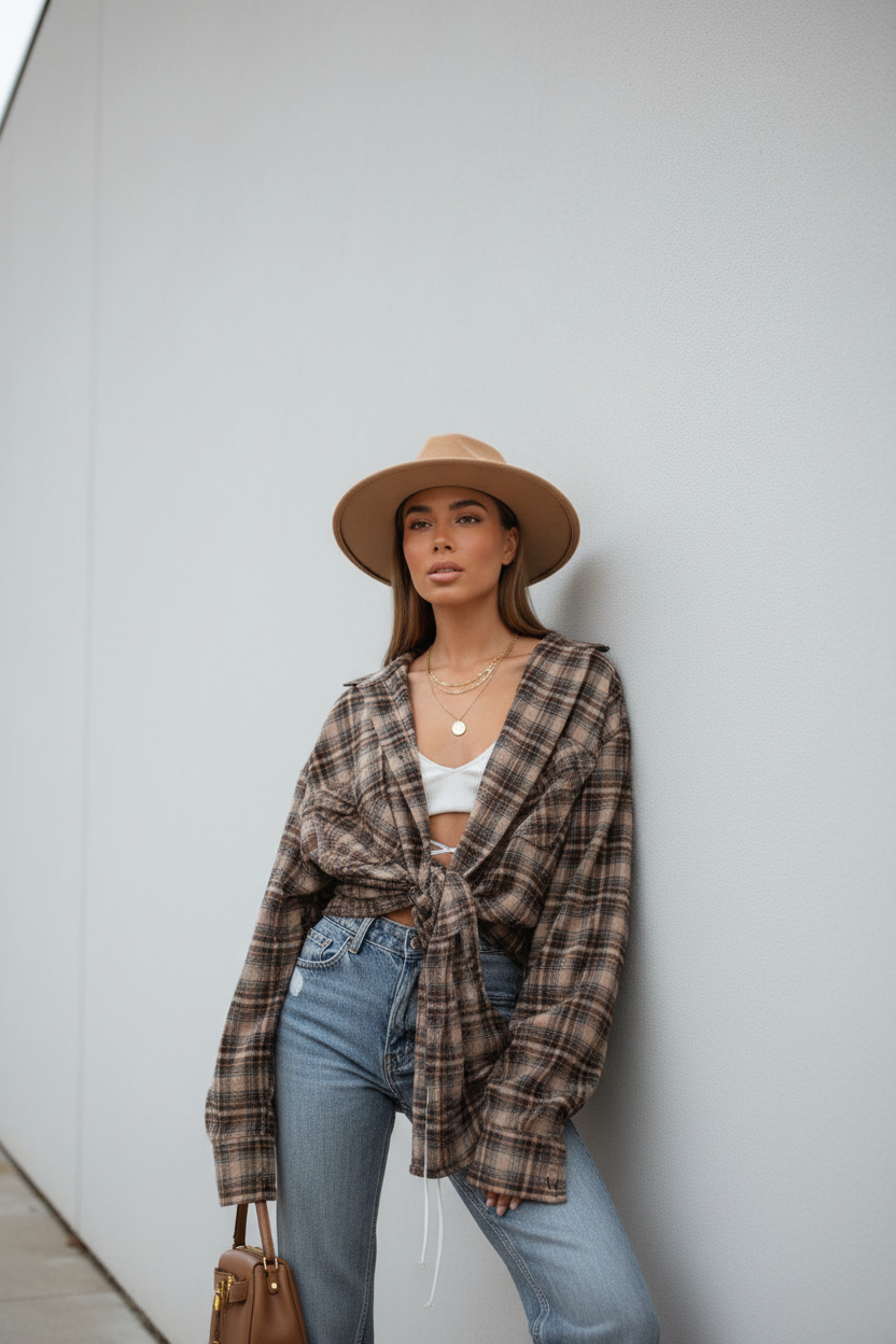 Cozy Oversized Plaid Shirt | Soft Cotton Blend | Relaxed Fit