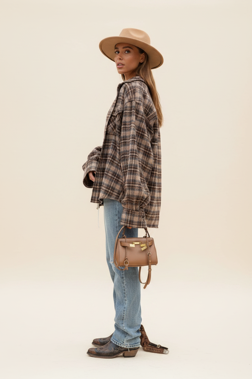 Cozy Oversized Plaid Shirt | Soft Cotton Blend | Relaxed Fit