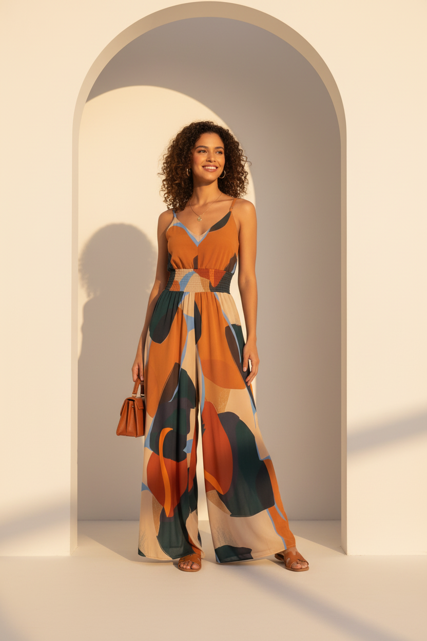 Ava Lightweight Backless Wide-Leg Jumpsuit with Pockets