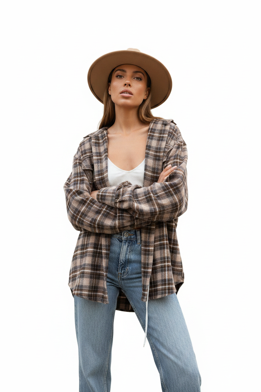 Cozy Oversized Plaid Shirt | Soft Cotton Blend | Relaxed Fit