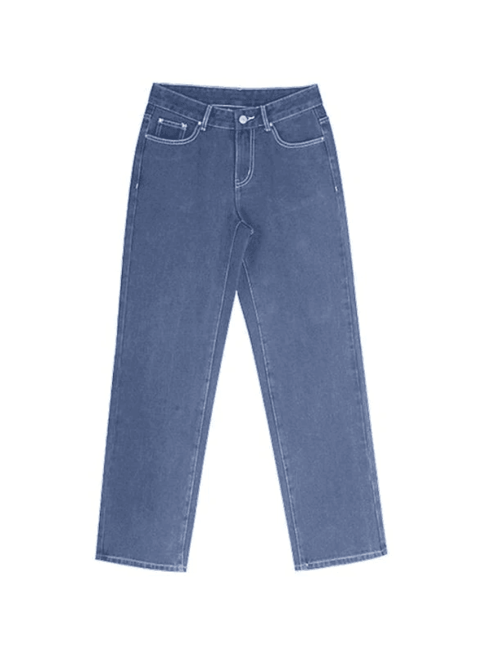 Faded Wash Loose Fit Straight Leg Boyfriend Jeans 32