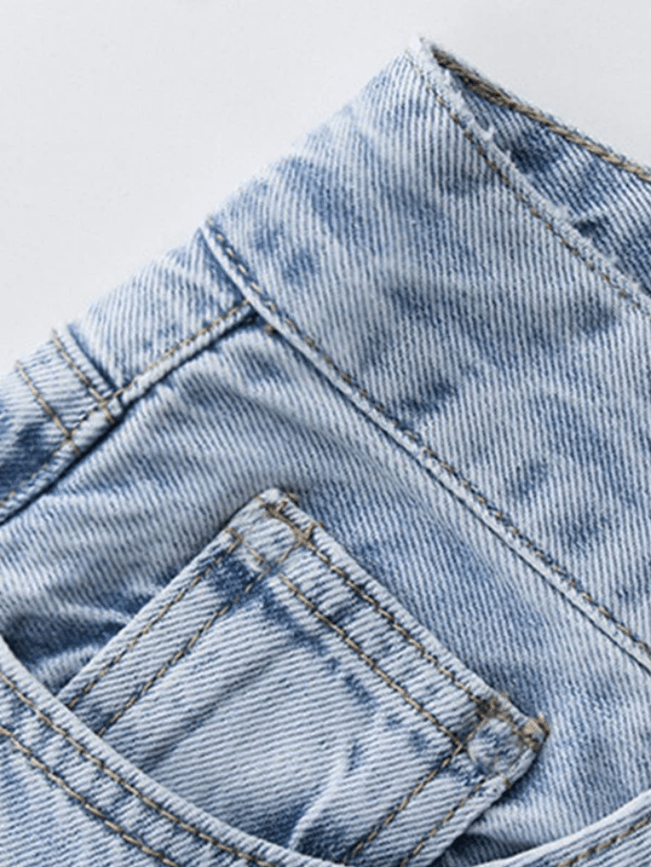 Faded Wash Loose Fit Straight Leg Boyfriend Jeans 6