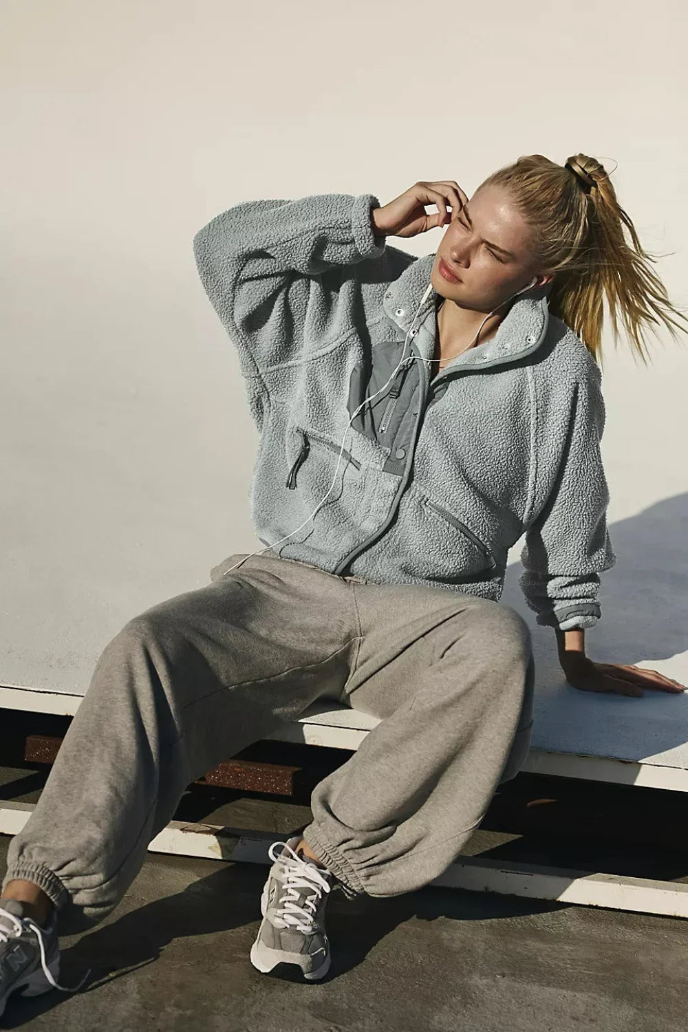 Lightweight Sherpa Casual Jacket Grey / S