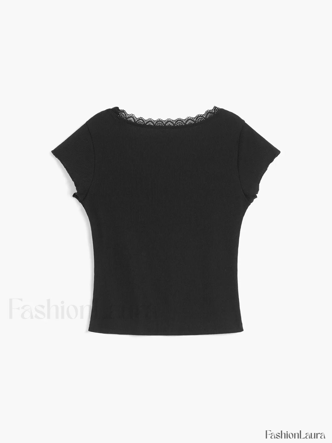 Like That Lace Trim Modern Cap Sleeve Crop Top