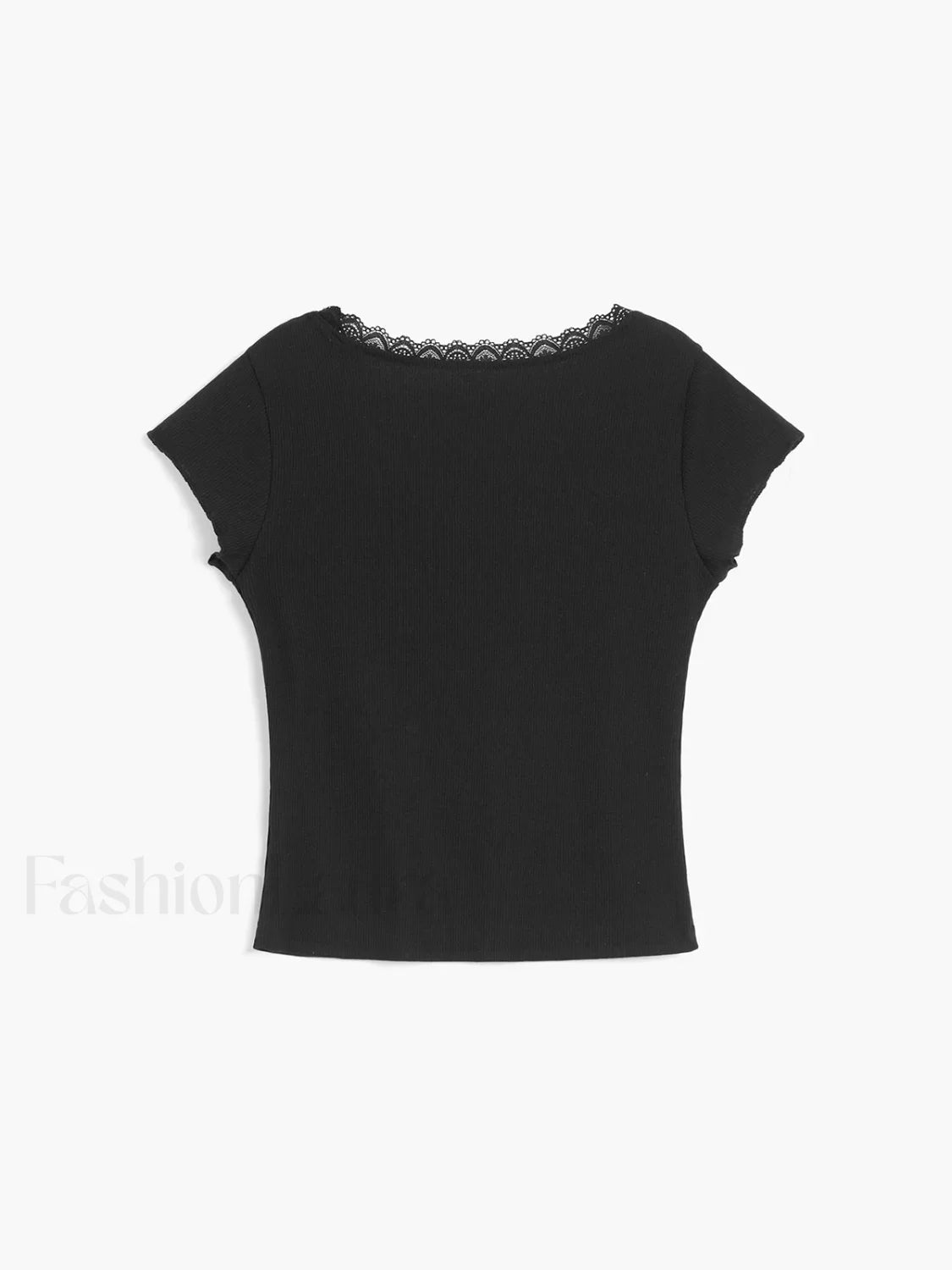 Like That Lace Trim Modern Cap Sleeve Crop Top