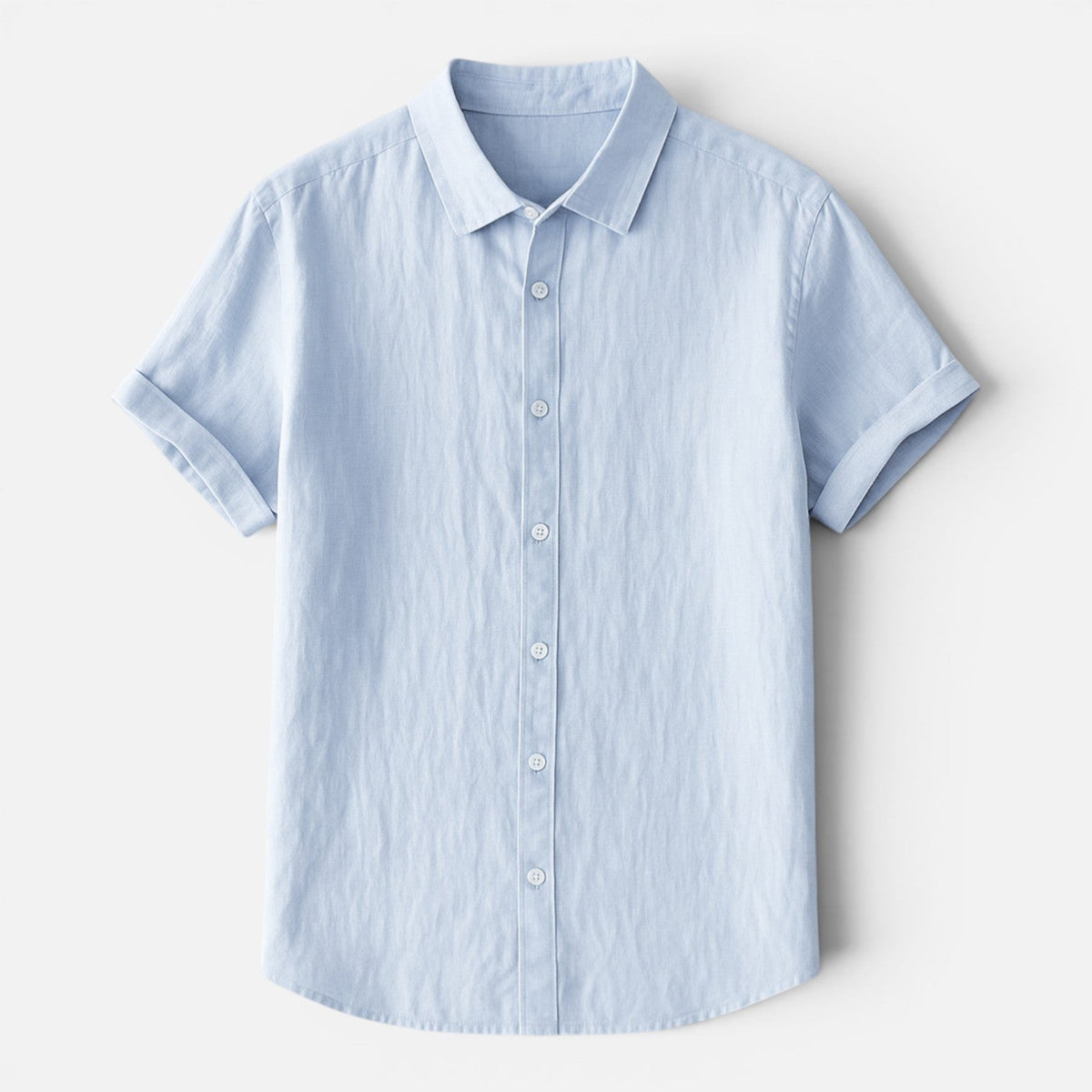 Men's Linen Short Sleeve Shirt Lightweight Breathable Button Up