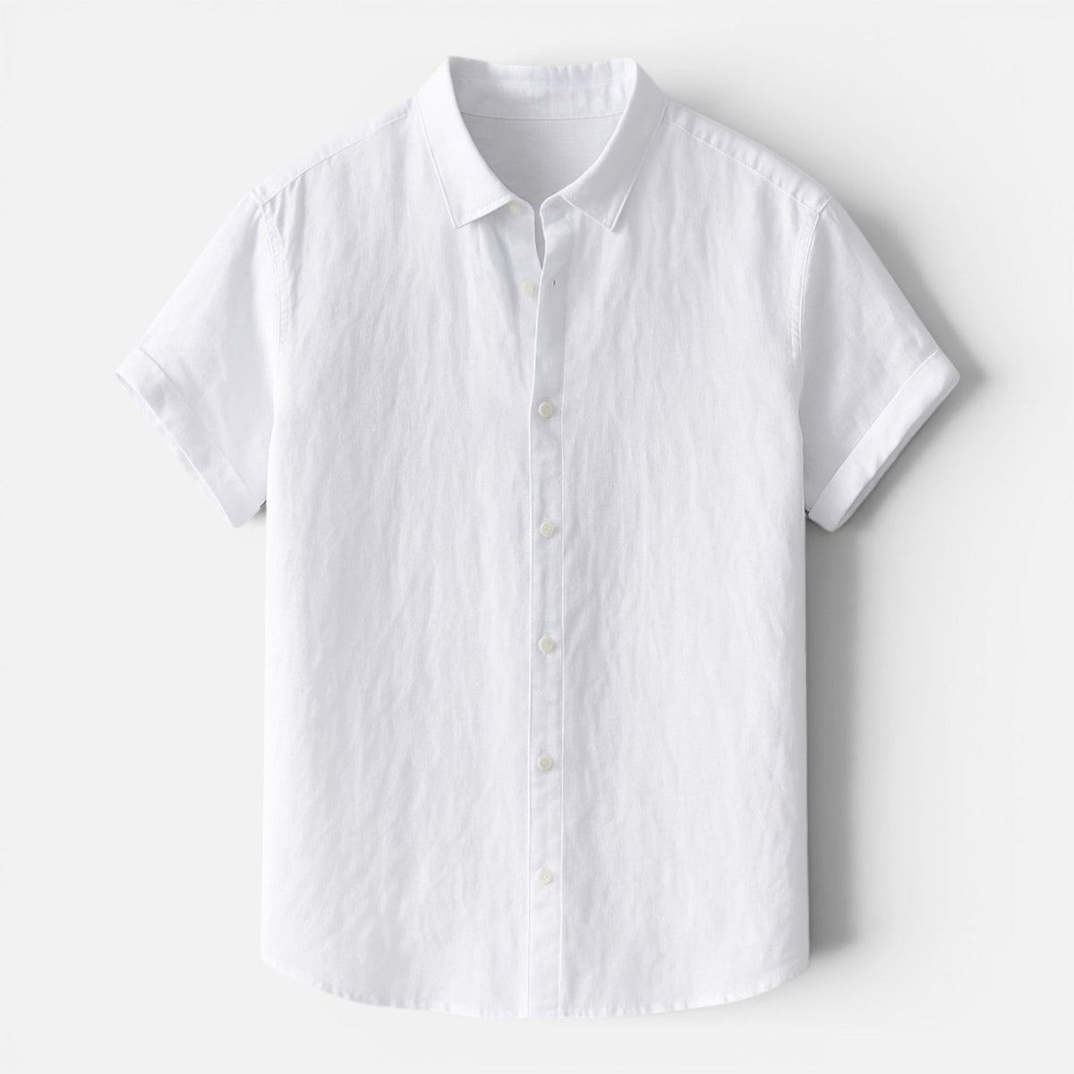 Men's Linen Short Sleeve Shirt Lightweight Breathable Button Up