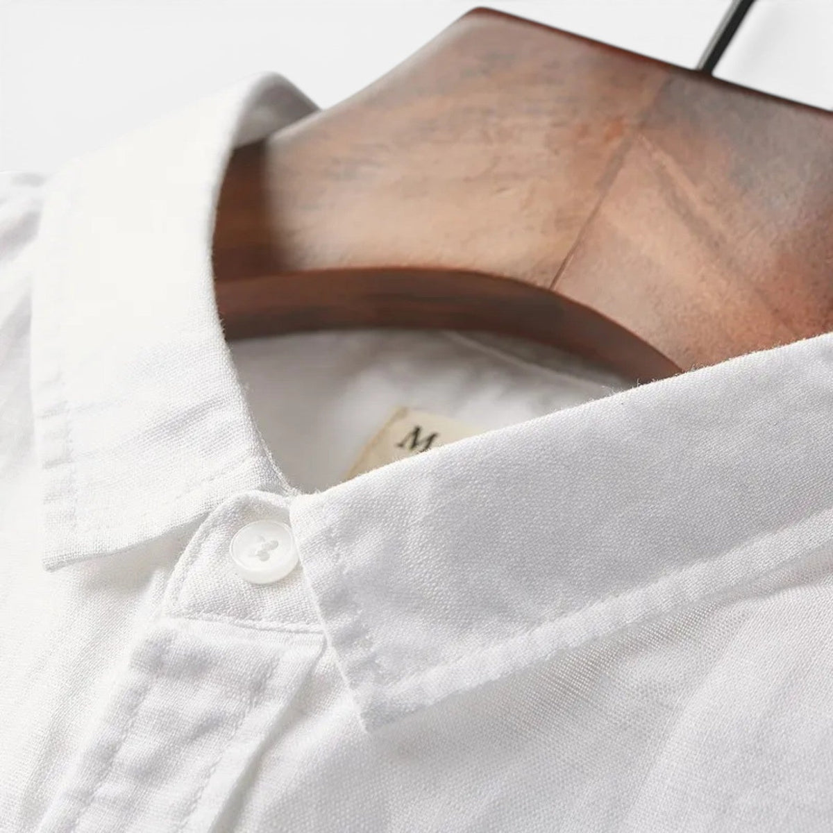 Men's Linen Short Sleeve Shirt Lightweight Breathable Button Up