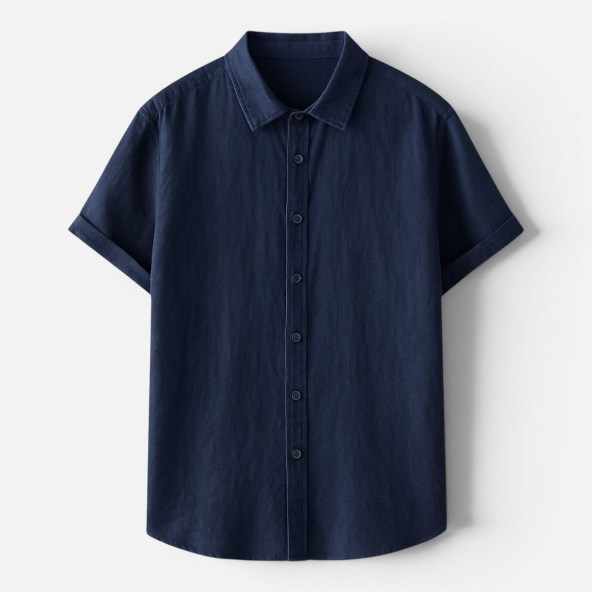 Men's Linen Short Sleeve Shirt Lightweight Breathable Button Up