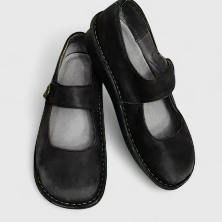Square Toe Buckle Strap Mary Jane Flats