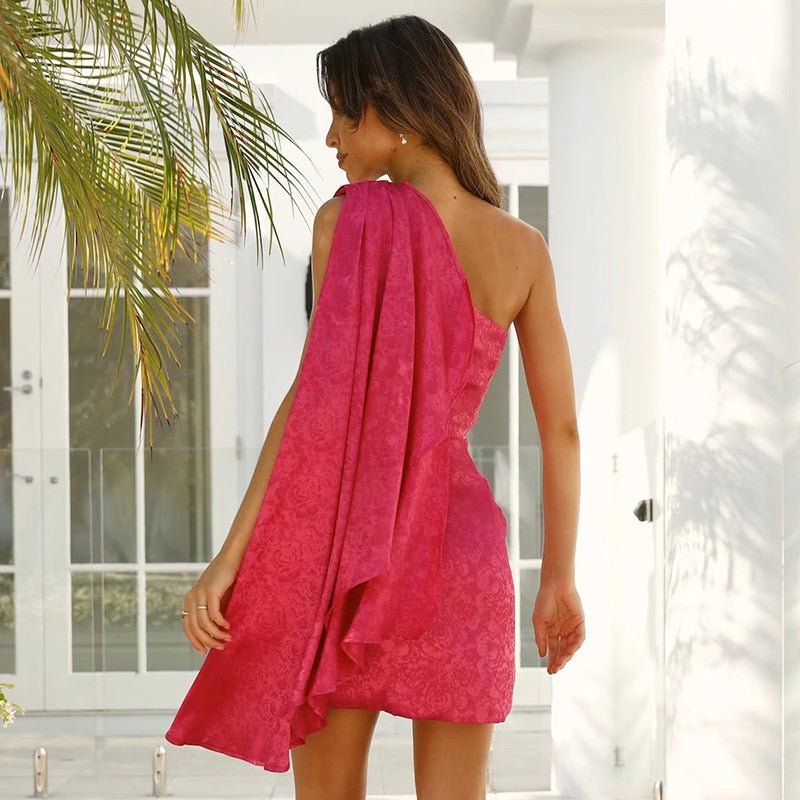 Alondra One-shoulder Satin Dress for Women Chic Boutique Style