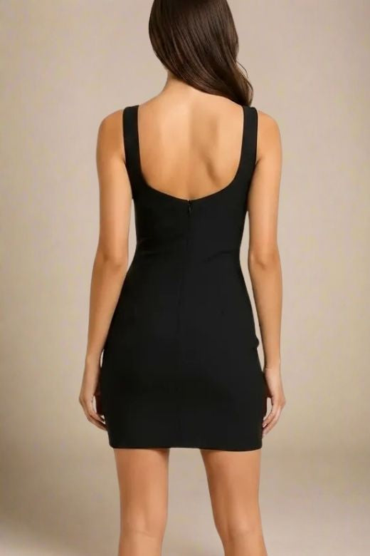 Livia Wrap Bodycon Mini Dress - Classic Black