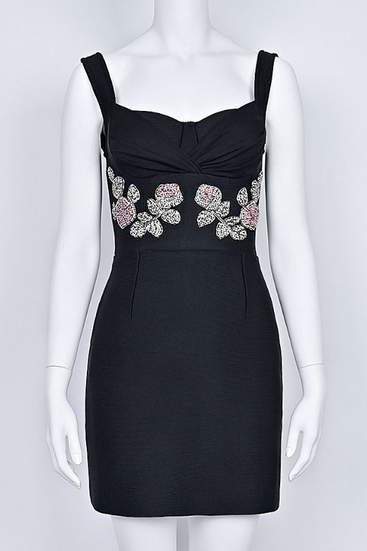 Livia Wrap Bodycon Mini Dress - Classic Black