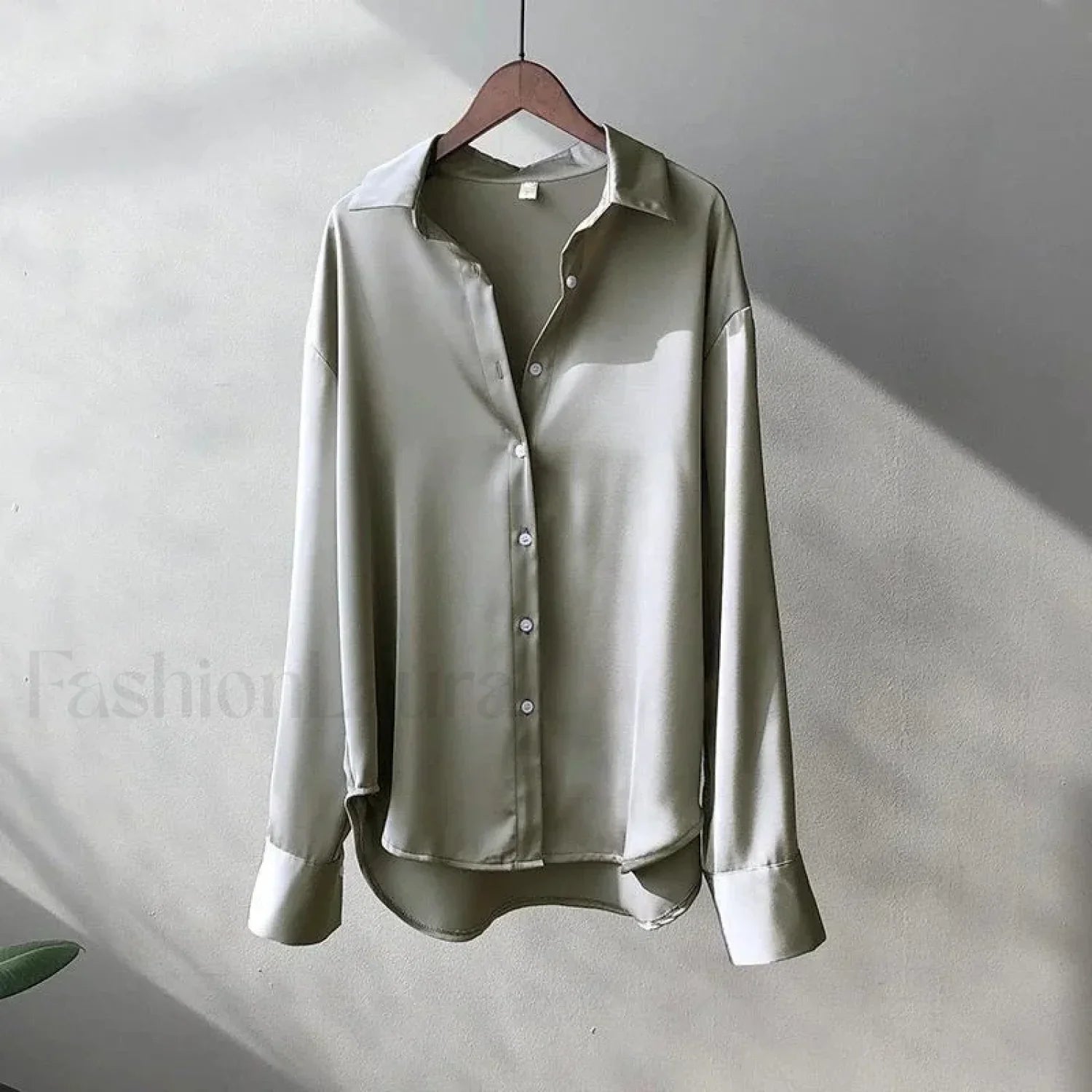 Long French Soft Elegant Simple Hollow Out Blouse GRAY / S