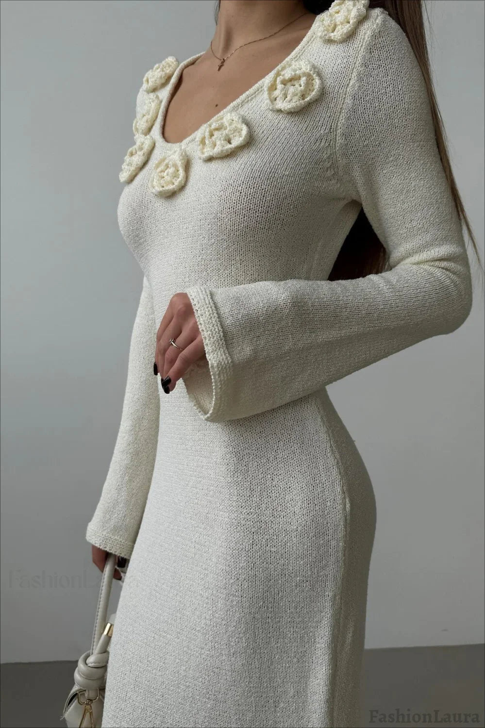 Long Sleeve Floral Maxi Sweater Dress