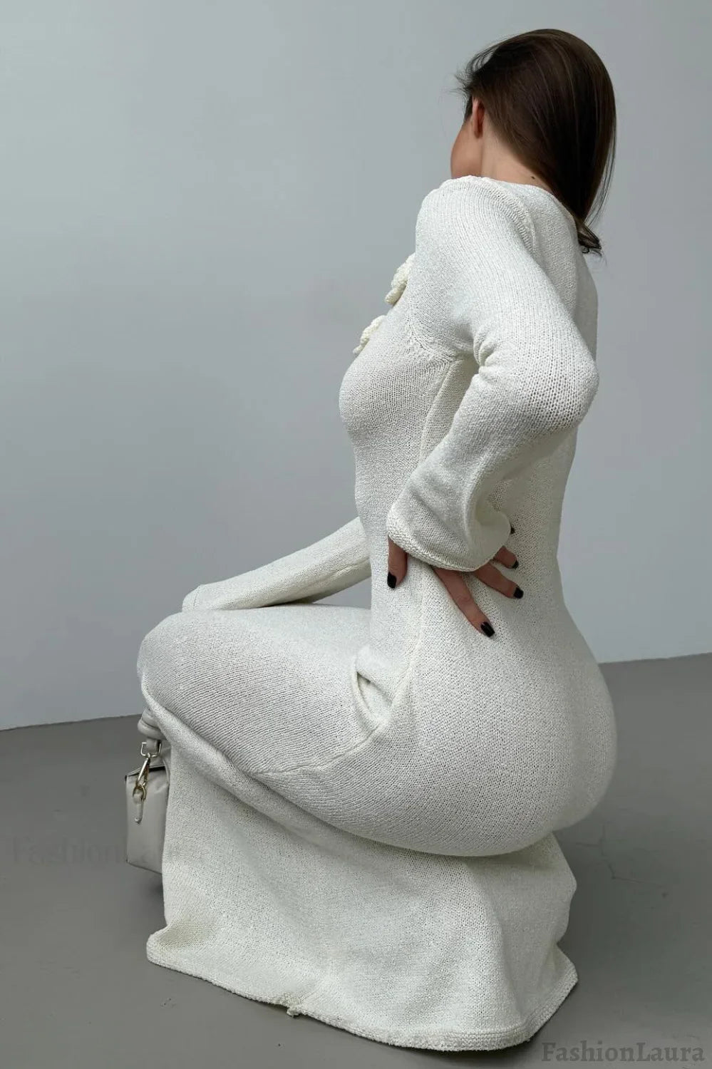 Long Sleeve Floral Maxi Sweater Dress