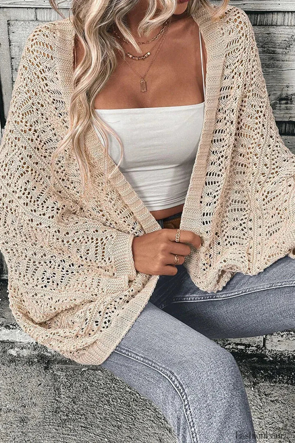 Loose Batwing Sleeve Knit Cardigan